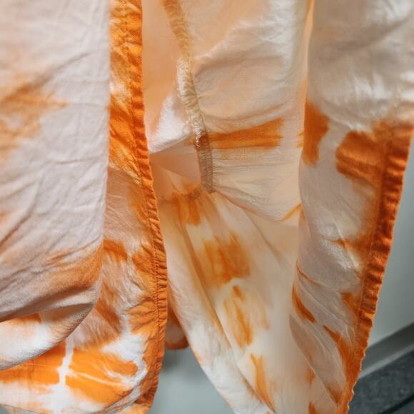 MILLENIUM Sundress Maxi Dress Womens Small S Orange White Tie Dye Tiered Beachy - Picture 9 of 10